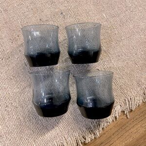 Libbey Set of Four Smokey Blue Glasses